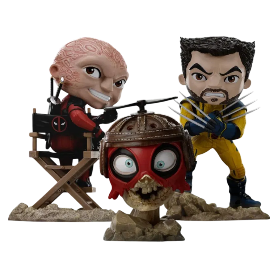 IRO55817 Deadpool & Wolverine - Deadpool, Wolverine & Headpool Minico Set - Iron Studios - Titan Pop Culture