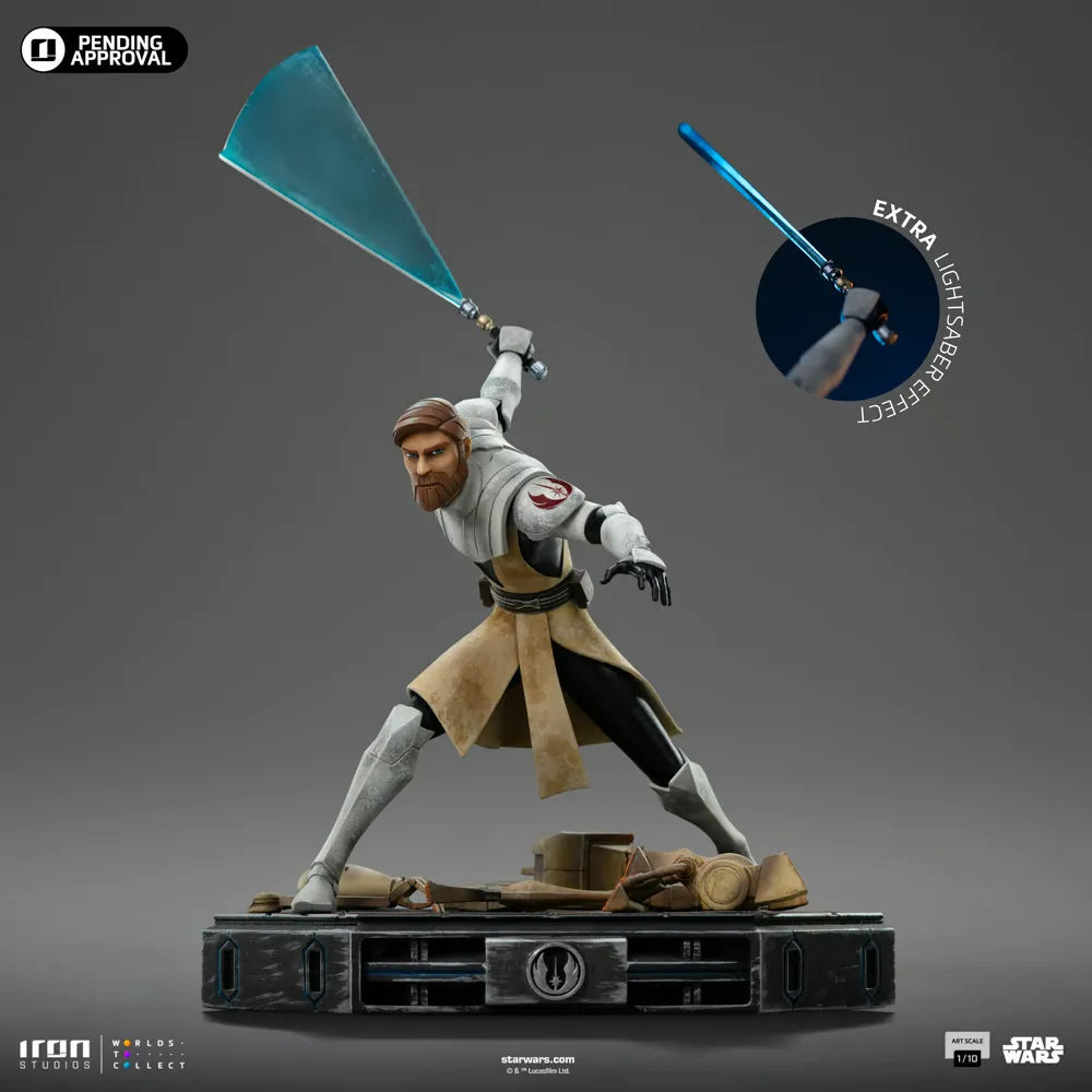 IRO57897 Star Wars: Clone Wars - Obi-Wan Kenobi 1:10 Scale Statue - Iron Studios - Titan Pop Culture