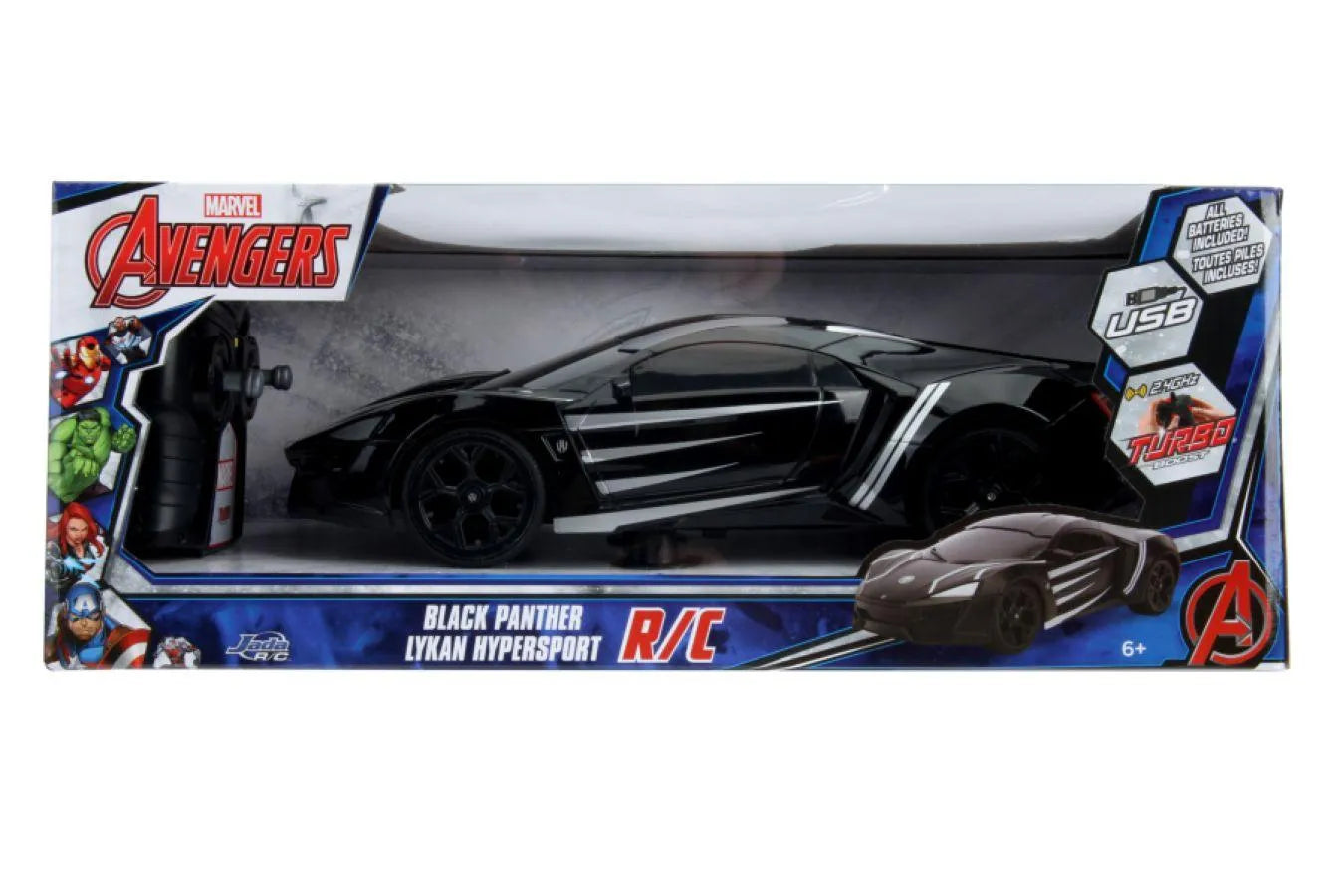 JAD30544 Marvel Comics - Lykan Hypersport (Black Panther) 1:16 Scale Remote Control Car - Jada Toys - Titan Pop Culture