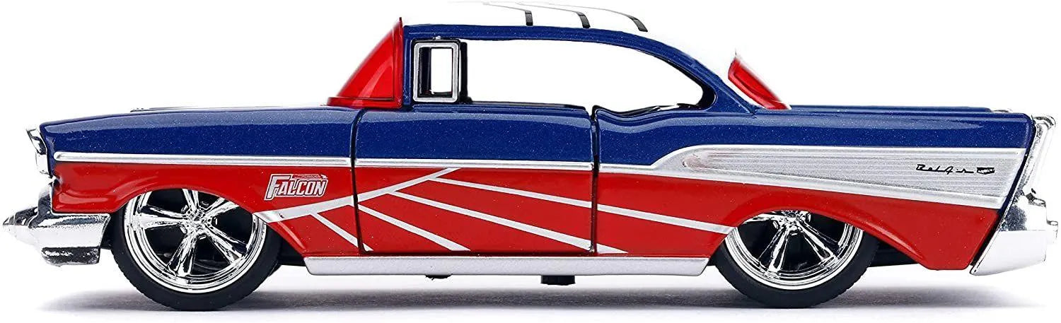 JAD31762 Marvel Comics - Falcon 1957 Chevy Bel-Air 1:32 Scale Hollywood Ride - Jada Toys - Titan Pop Culture