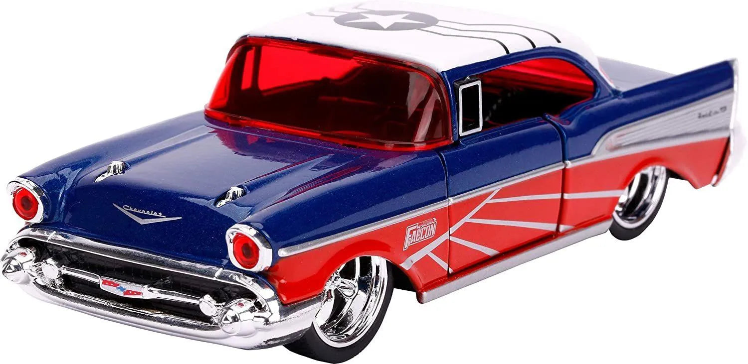 JAD31762 Marvel Comics - Falcon 1957 Chevy Bel-Air 1:32 Scale Hollywood Ride - Jada Toys - Titan Pop Culture