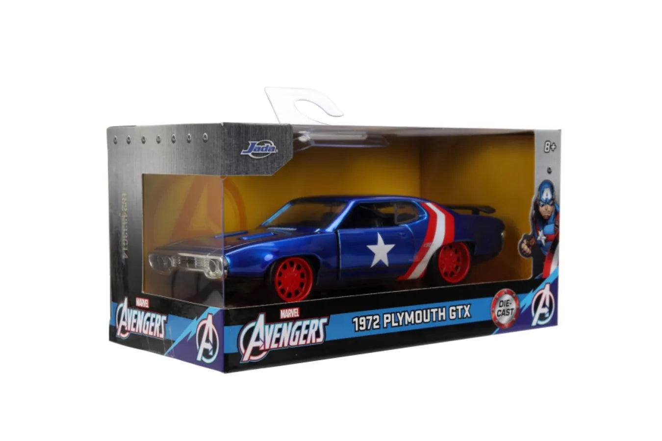 JAD32870 Marvel - 1972 Plymouth Captain America 1:32 Scale Diecast Vehicle - Jada Toys - Titan Pop Culture
