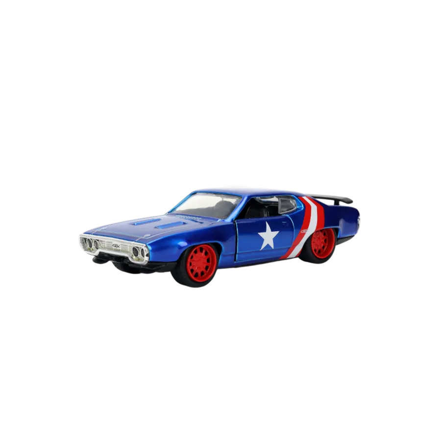 JAD32870 Marvel - 1972 Plymouth Captain America 1:32 Scale Diecast Vehicle - Jada Toys - Titan Pop Culture