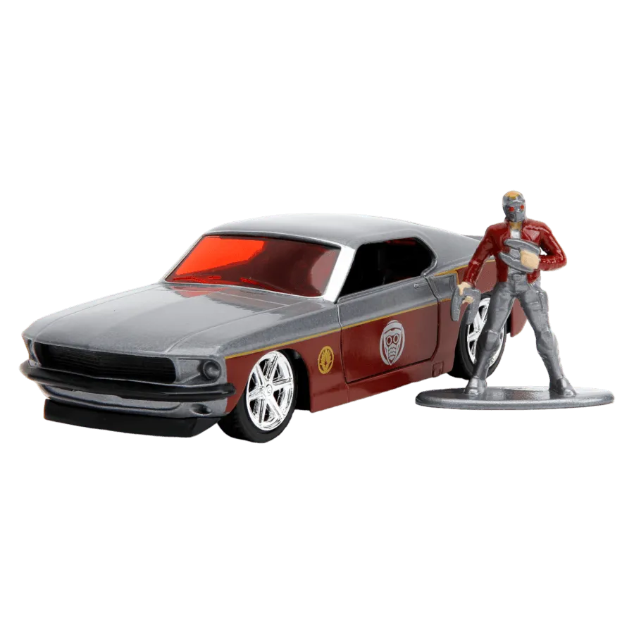 JAD33077 Marvel Comics - 1969 Ford Mustang Fastback 1:32 Scale Vehicle with Star Lord Figure - Jada Toys - Titan Pop Culture