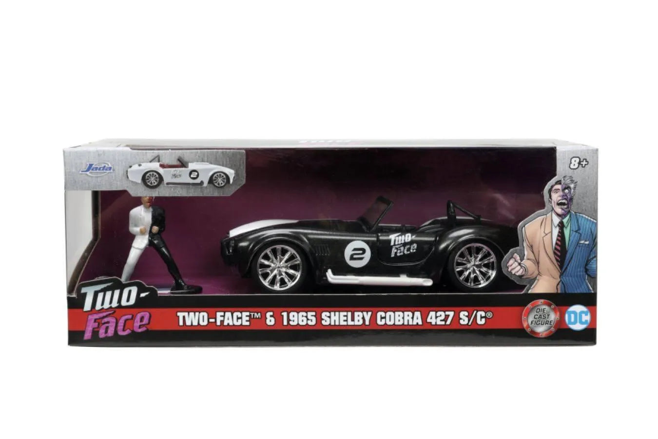 JAD33091 Batman (comics) - 1965 Shelby Cobra with Two-Face Figure 1:32 Scale - Jada Toys - Titan Pop Culture