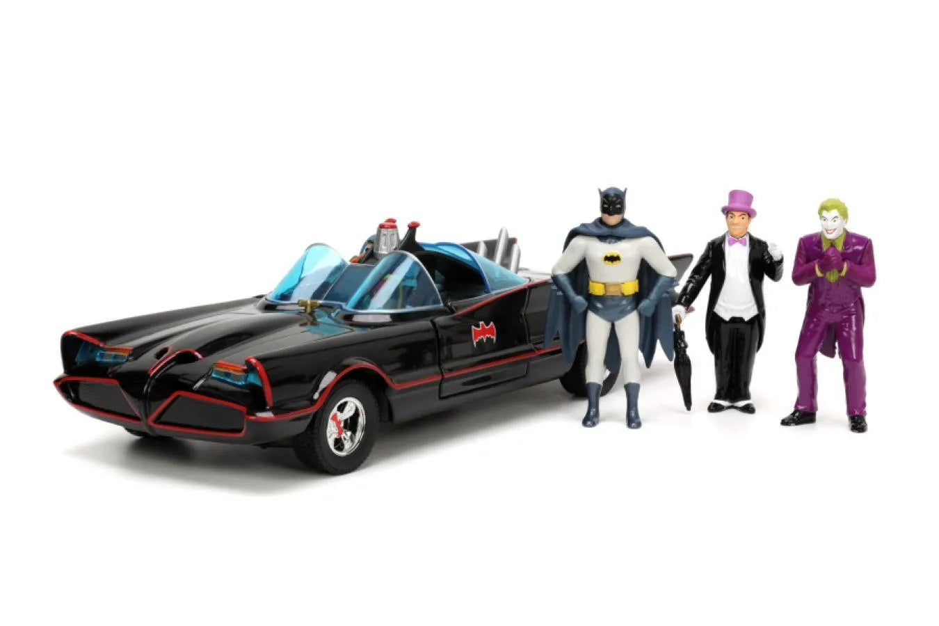JAD33737 Batman (TV) - Classic Batmobile with 4 Figures 1:24 Scale Set - Jada Toys - Titan Pop Culture