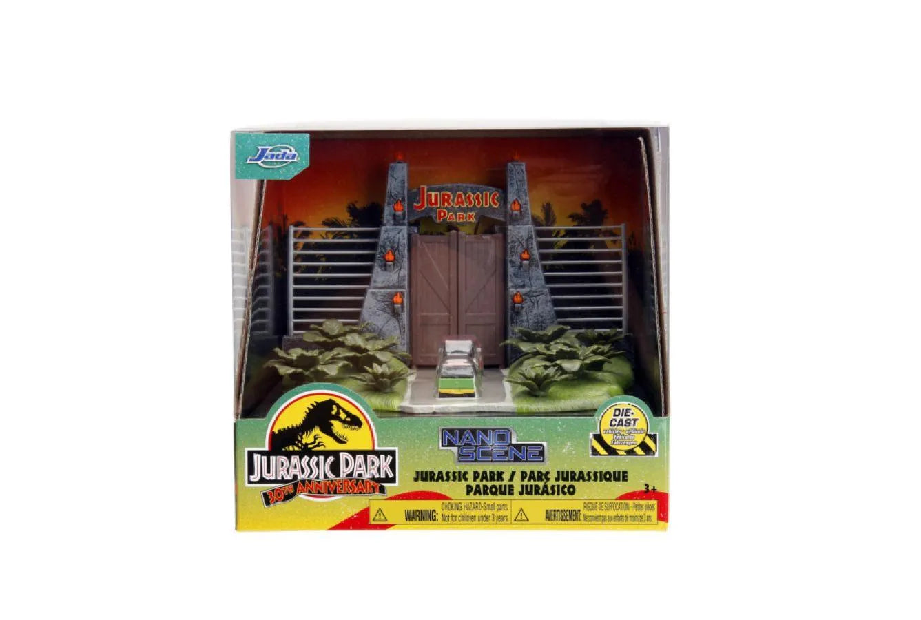 JAD34244 Jurassic Park - Nano Scene Diorama with 2 vehicles - Jada Toys - Titan Pop Culture