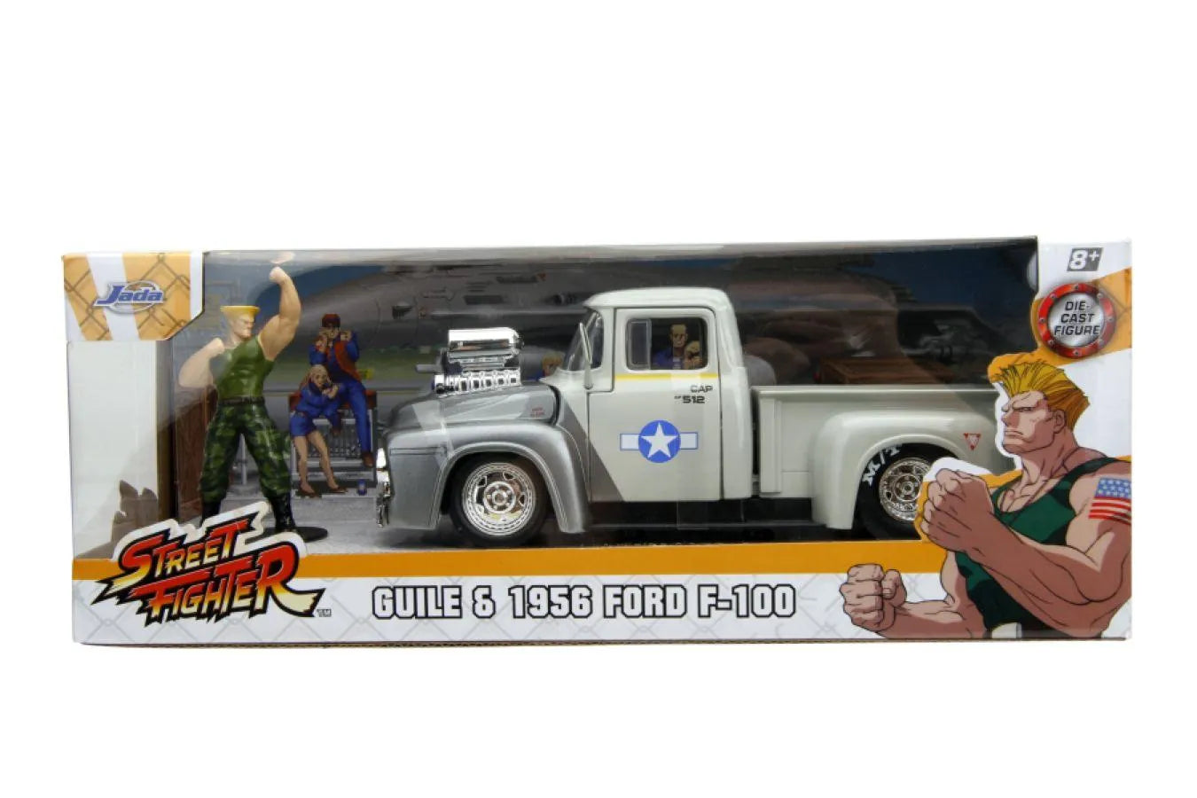 JAD34373 Street Fighter - Ford F-100 (1956) 1:24 with Guile Figure Hollywood Rides Diecast Vehicle - Jada Toys - Titan Pop Culture
