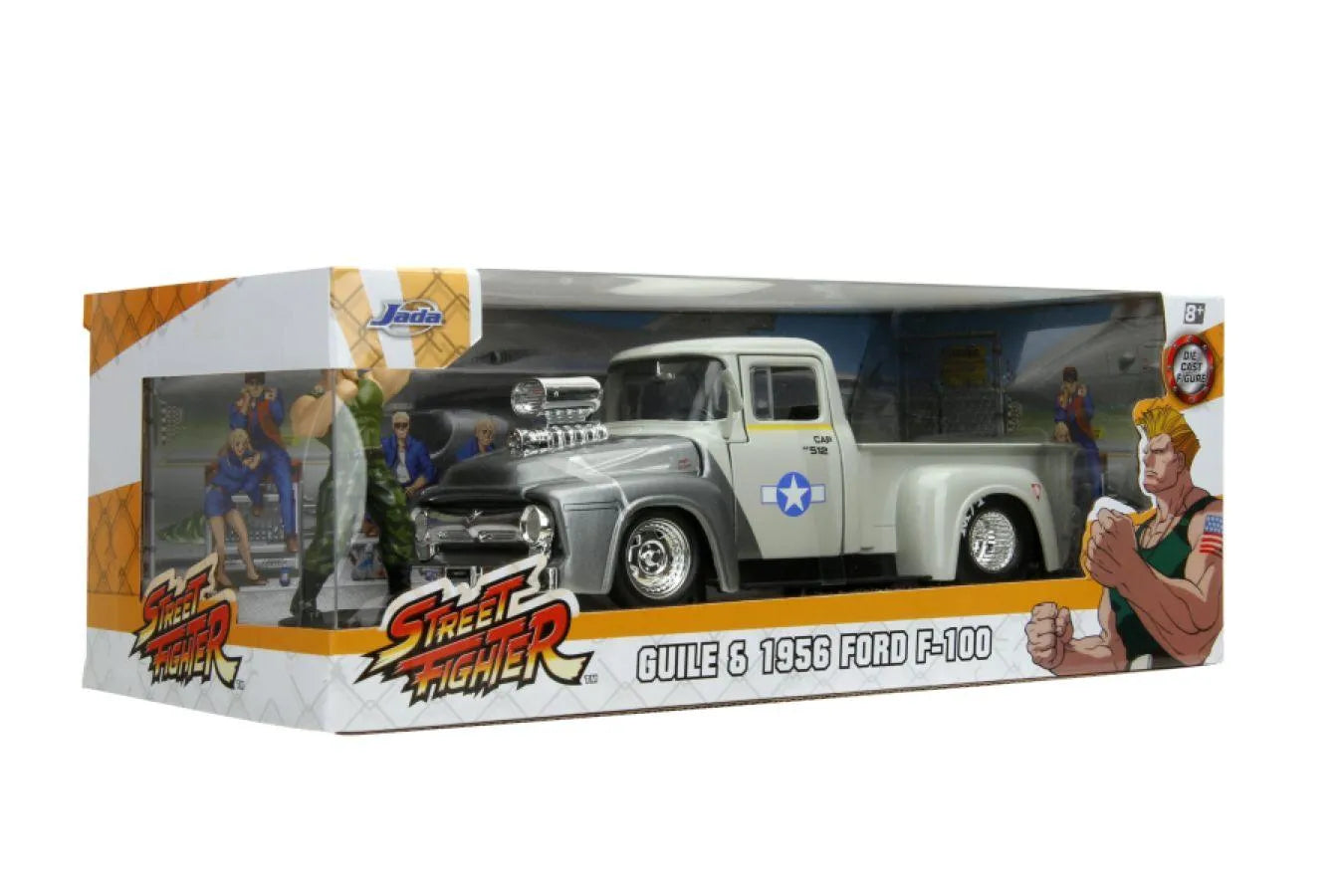 JAD34373 Street Fighter - Ford F-100 (1956) 1:24 with Guile Figure Hollywood Rides Diecast Vehicle - Jada Toys - Titan Pop Culture