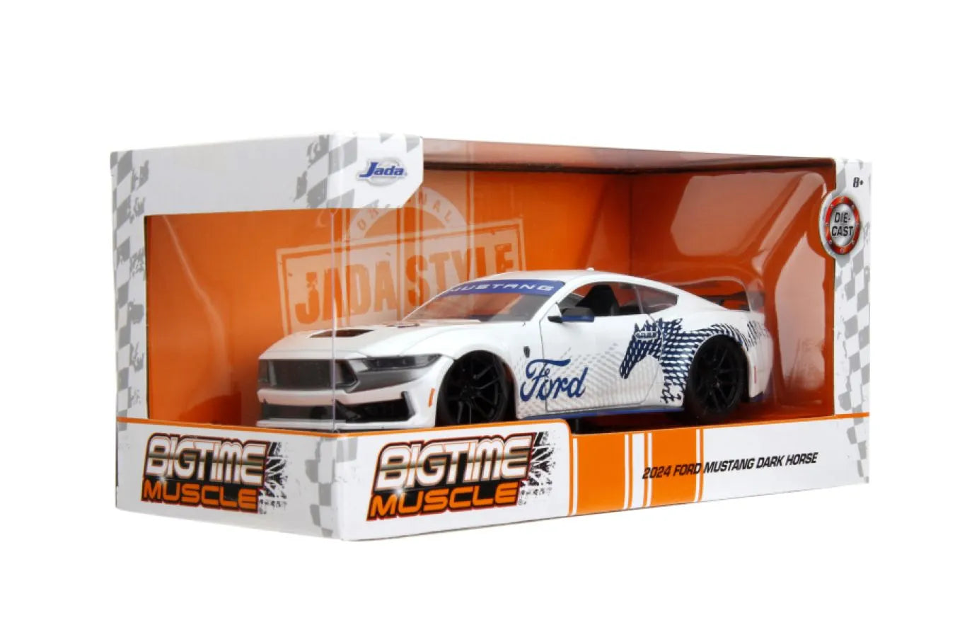 JAD35279 Big Time Muscle - 1:24 2024 Ford Mustang Dark Horse Edition Diecast Vehicle - Jada Toys - Titan Pop Culture