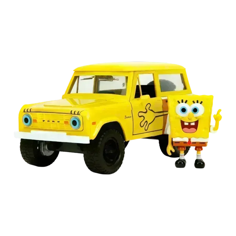 JAD35467 Spongebob Squarepants - 1972 Ford Bronco (with Spongebob) 1:24 Scale Diecast Vehicle - Jada Toys - Titan Pop Culture