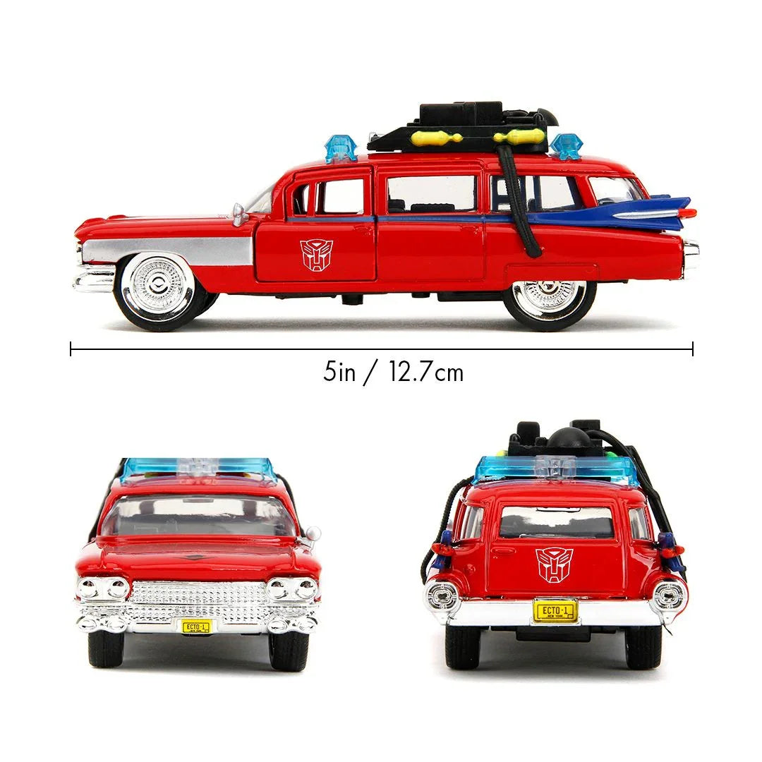 Cazafantasmas - Cadillac Ecto-1 x Optimus Prime - Vehículo fundido a escala 1:32
