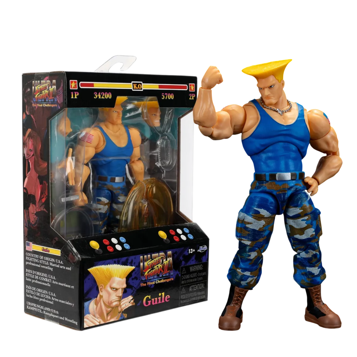 JAD36099 Street Fighter II - Guile (Player 2) 6" Figure - Jada Toys - Titan Pop Culture