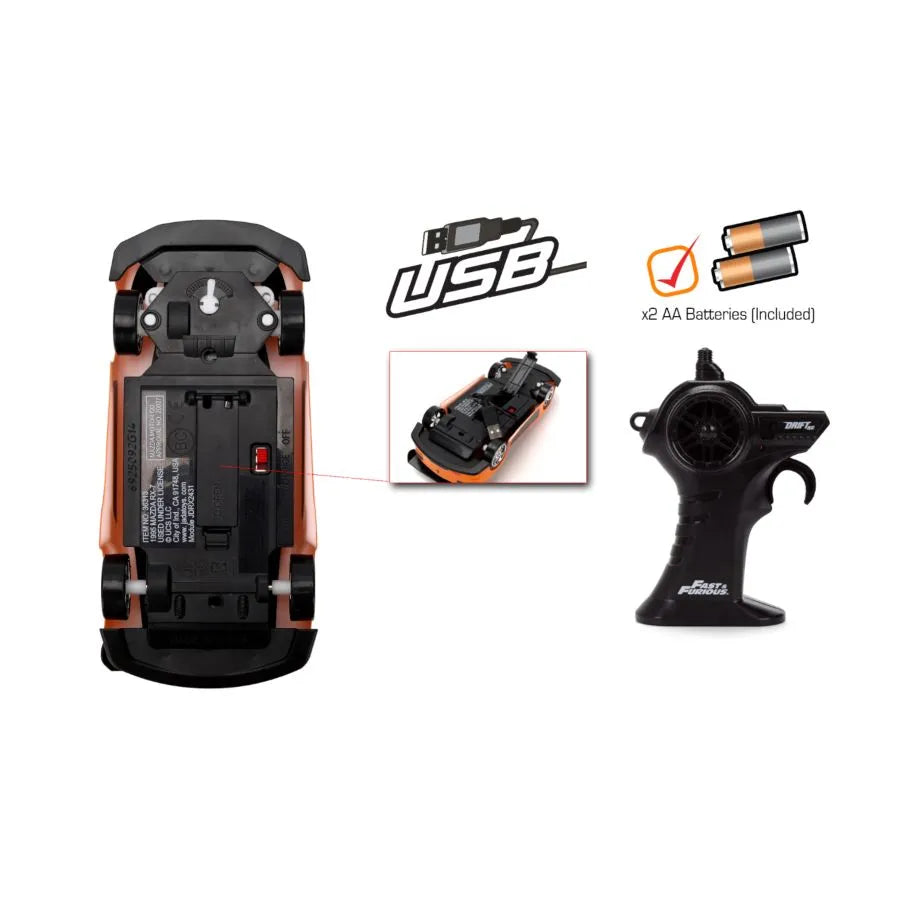 JAD36313 Fast & Furious - Mazda Rx-7 DRIFT 1:24 Remote Control Car - Jada Toys - Titan Pop Culture