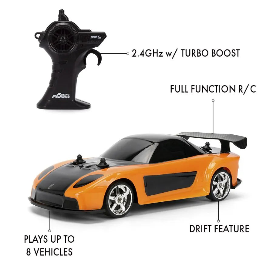 JAD36313 Fast & Furious - Mazda Rx-7 DRIFT 1:24 Remote Control Car - Jada Toys - Titan Pop Culture