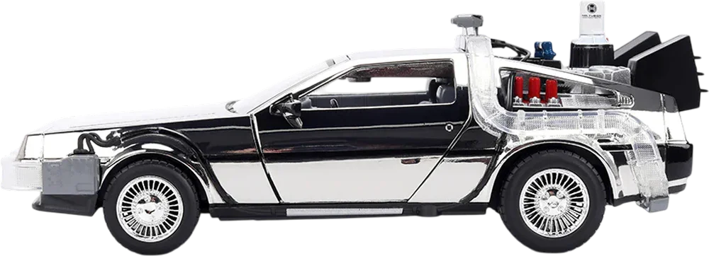 Regreso al futuro - Delorean (Chrome) Vehículo de fundición a escala 1:24