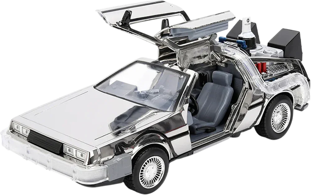 Regreso al futuro - Delorean (Chrome) Vehículo de fundición a escala 1:24