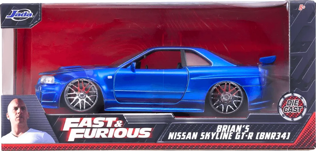 JAD97173 Fast and Furious - '02 Nissan Skyline GT-R R34 1:24 Scale Hollywood Ride - Jada Toys - Titan Pop Culture