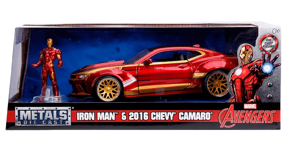 JAD99724 Marvel Comics - Iron Man 2016 Chevy Camero SS 1:24 Scale Hollywood Rides Diecast Vehicle - Jada Toys - Titan Pop Culture