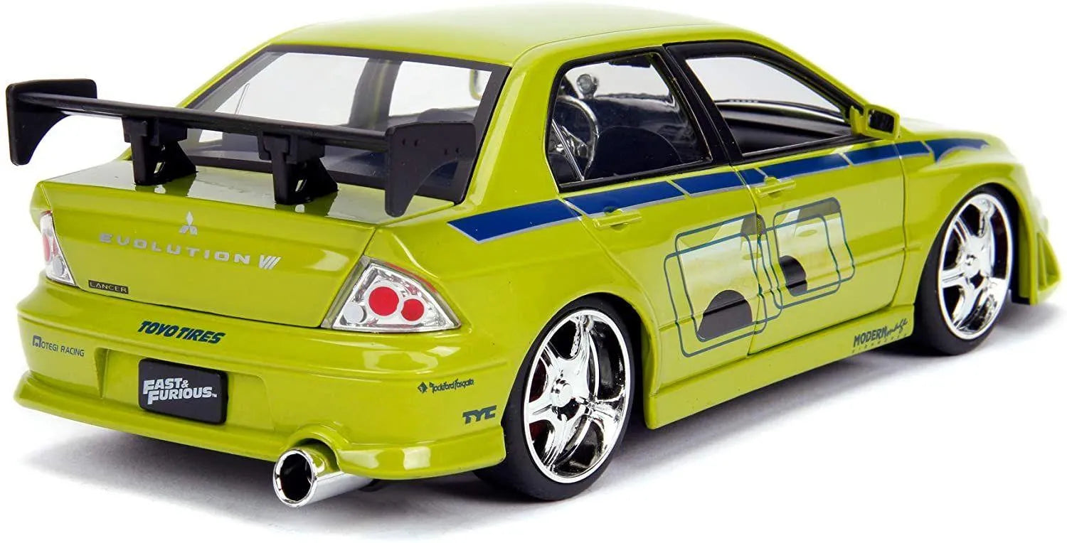 JAD99788 Fast and Furious - Brian's 2002 Mitsubishi Lancer Evolution VII 1:24 Scale Hollywood Ride - Jada Toys - Titan Pop Culture