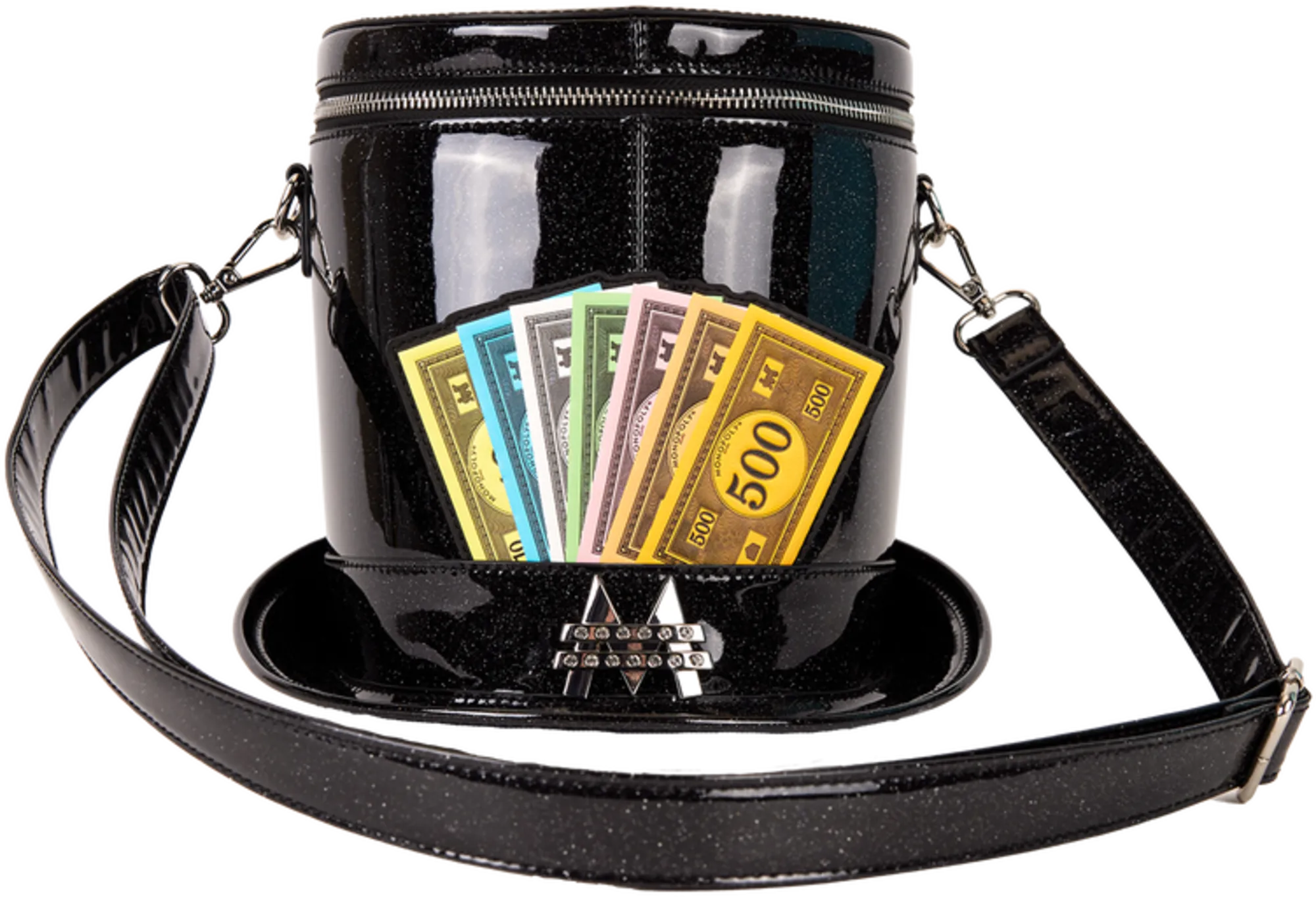 LOUHASTB0001 Monopoly 90th - Top Hat Glitter Figural Crossbody Bag - Loungefly - Titan Pop Culture