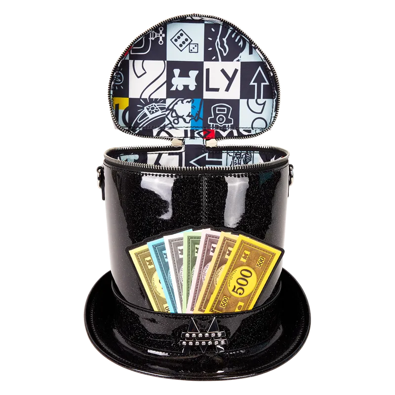 LOUHASTB0001 Monopoly 90th - Top Hat Glitter Figural Crossbody Bag - Loungefly - Titan Pop Culture