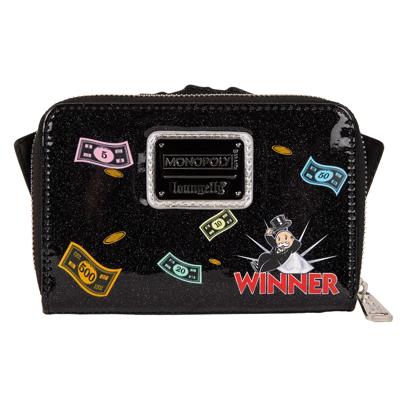 LOUHASWA0001 Monopoly 90th - Money Glitter Zip Around Wallet - Loungefly - Titan Pop Culture