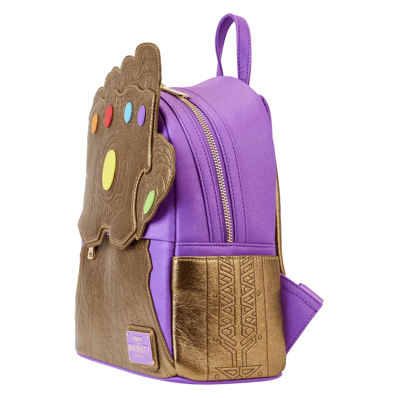 LOUMVBK0299 Marvel Comics - Thanos Gauntlet Metallic Mini Backpack - Loungefly - Titan Pop Culture