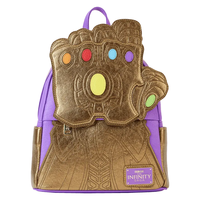 LOUMVBK0299 Marvel Comics - Thanos Gauntlet Metallic Mini Backpack - Loungefly - Titan Pop Culture
