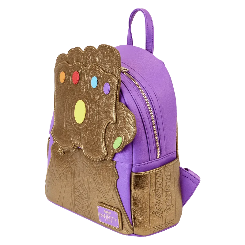 LOUMVBK0299 Marvel Comics - Thanos Gauntlet Metallic Mini Backpack - Loungefly - Titan Pop Culture