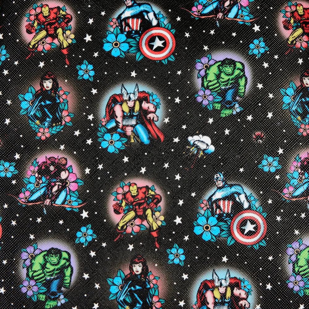LOUMVTB0138 Marvel Comics - Avengers Floral Tattoo Shoulder Bag - Loungefly - Titan Pop Culture
