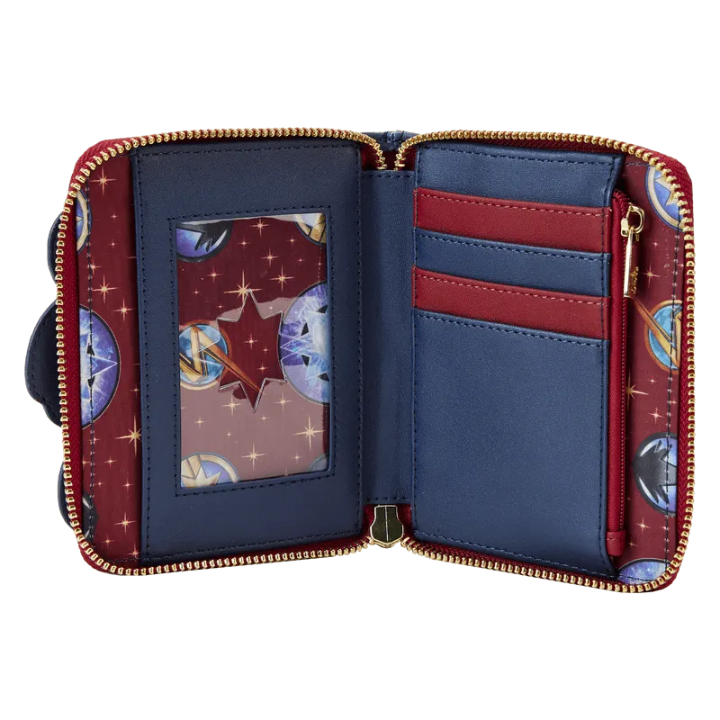 LOUMVWA0194 The Marvels (2023) - Group Symbol Glow Zip Around Wallet - Loungefly - Titan Pop Culture