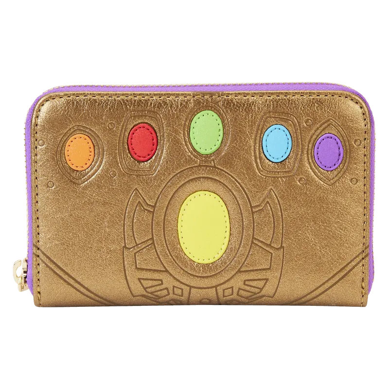 LOUMVWA0208 Marvel Comics - Thanos Gauntlet Metallic Zip Around Wallet - Loungefly - Titan Pop Culture