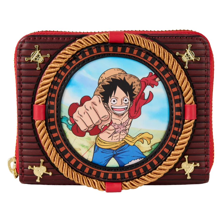 LOUOPWA0007 One Piece - Luffy Compass Zip Around Wallet - Loungefly - Titan Pop Culture