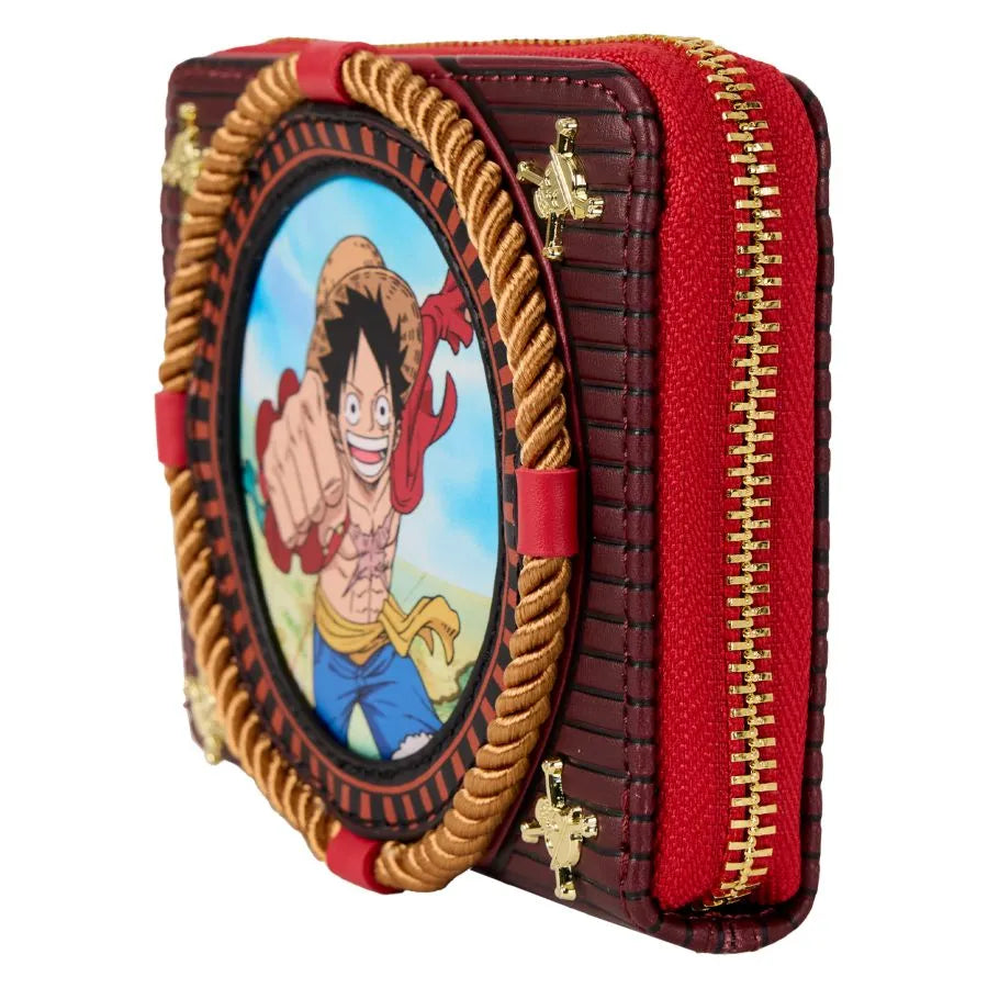 LOUOPWA0007 One Piece - Luffy Compass Zip Around Wallet - Loungefly - Titan Pop Culture