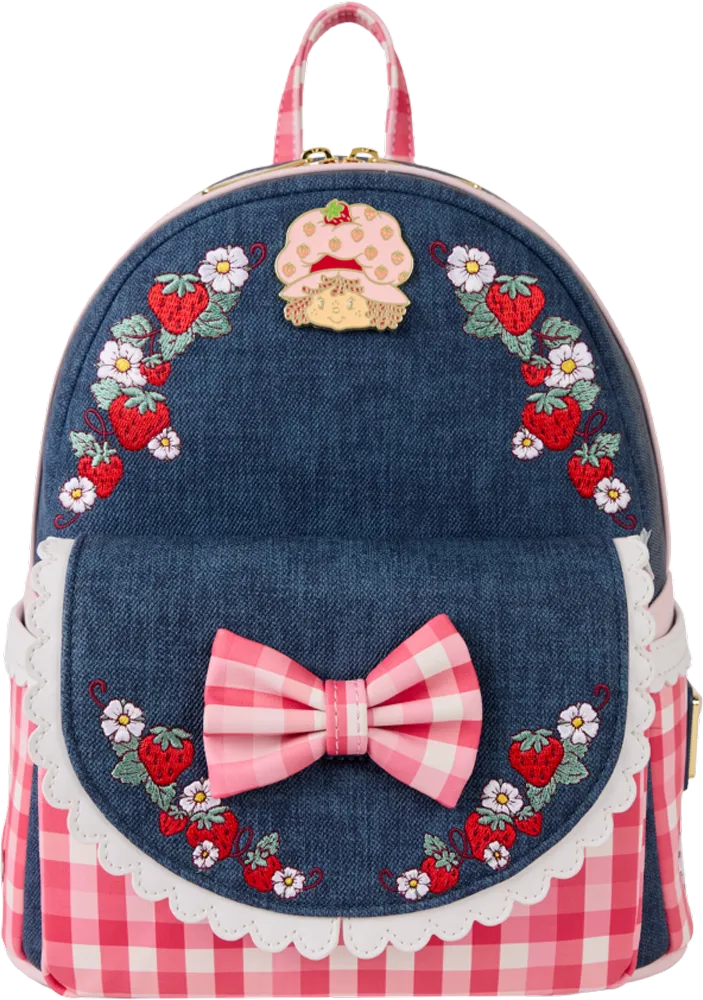 LOUSBSBK0010 Strawberry Shortcake - Faux Denim Mini Backpack - Loungefly - Titan Pop Culture