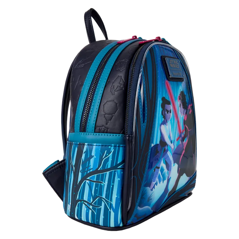 LOUSTBK0446 Star Wars: The Force Awakens - Rey & Kylo Ren Light Up Mini Backpack - Loungefly - Titan Pop Culture