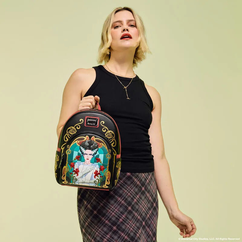 LOUUMBK0035 Universal Monsters - The Bride of Frankenstein Stained Glass Mini Backpack - Loungefly - Titan Pop Culture