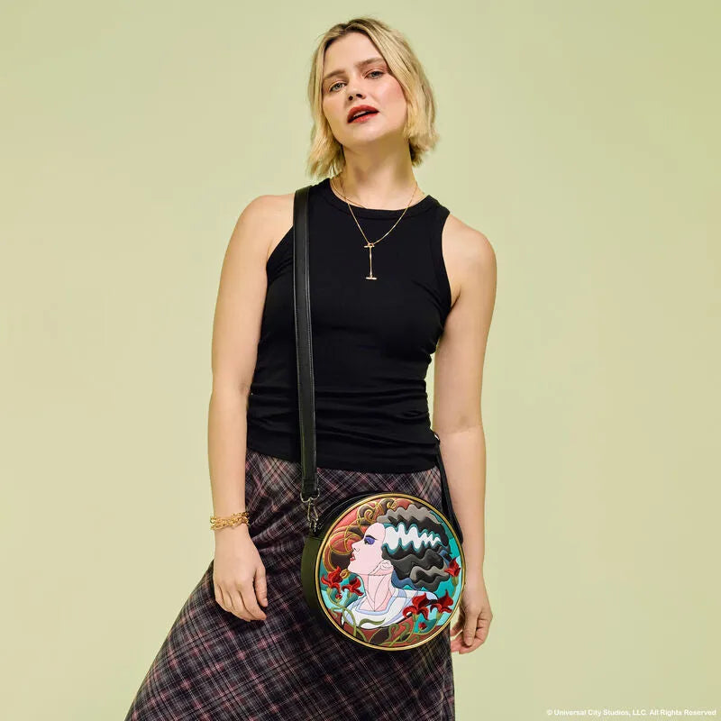 LOUUMTB0009 Universal Monsters - The Bride of Frankenstein Stained Glass Crossbody Bag - Loungefly - Titan Pop Culture