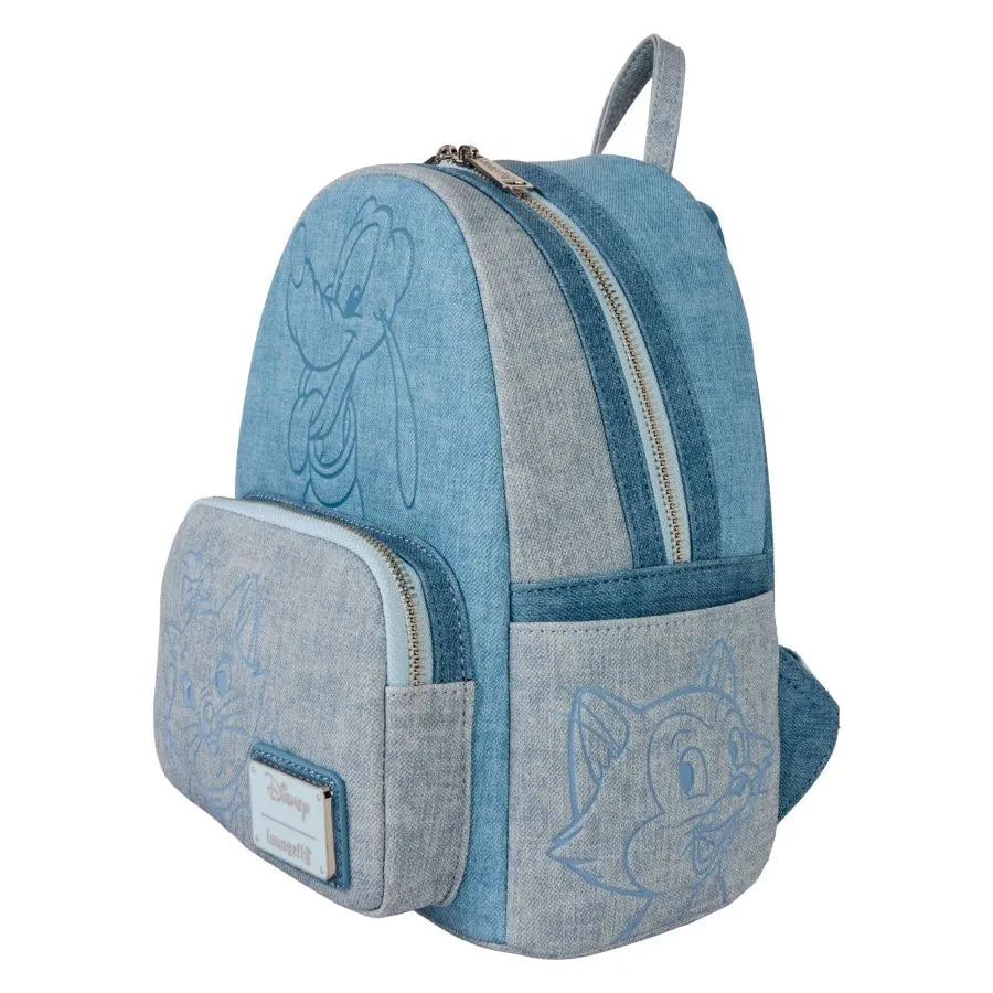LOUWDBK4023 Disney - Dogs & Cats Faux Denim Mini Backpack - Loungefly - Titan Pop Culture