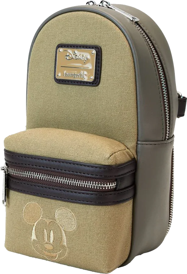 Mickey y sus amigos - Bolso bandolera tipo bandolera de lona y piel sintética para botellas de agua