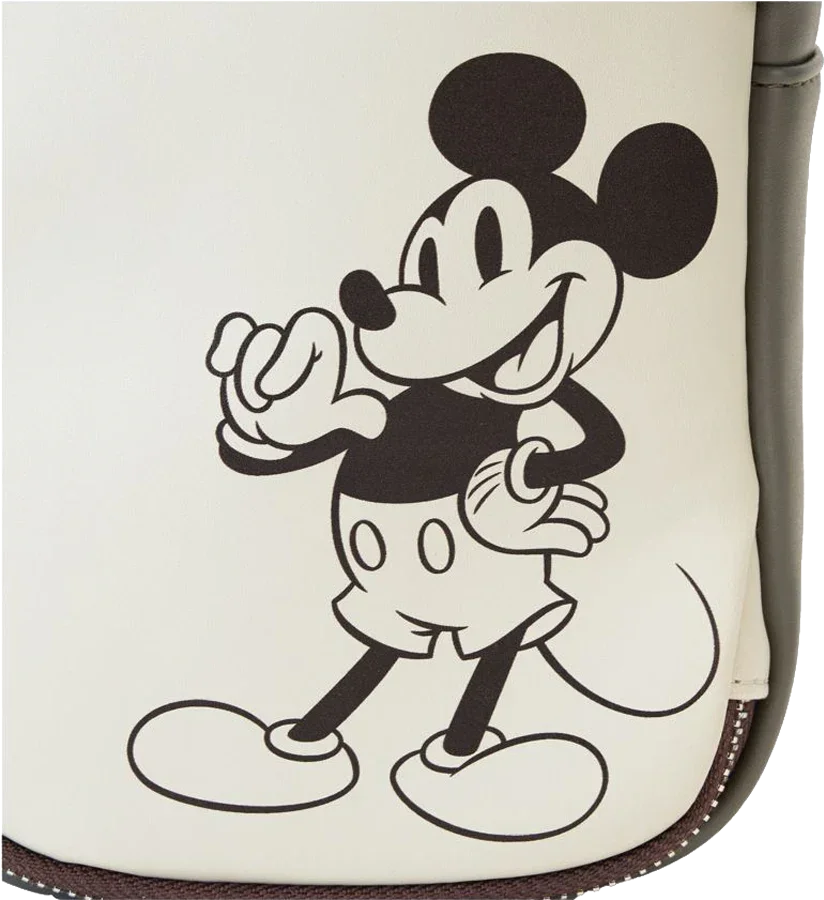 Mickey & Friends - Faux Leather & Canvas Water Bottle Crossbody