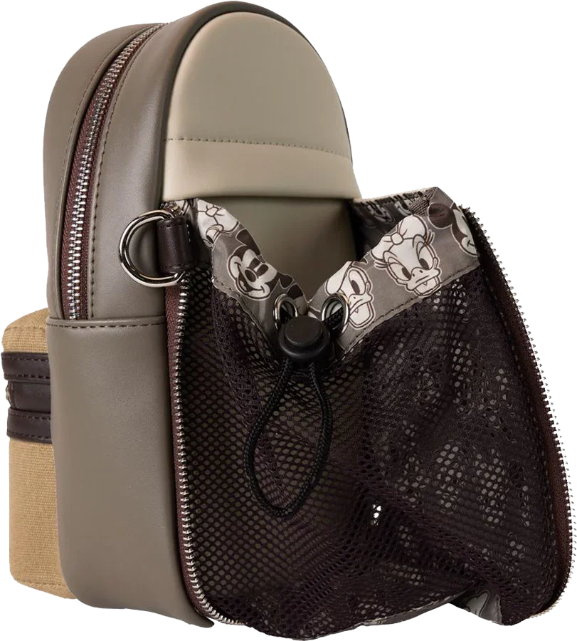 Mickey y sus amigos - Bolso bandolera tipo bandolera de lona y piel sintética para botellas de agua