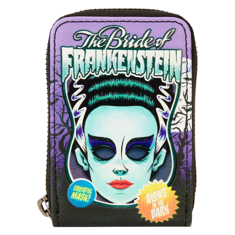 Universal Monsters - Bride of Frankenstein Neon Mask Zip Wallet