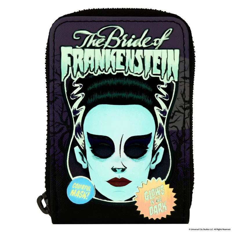 Universal Monsters - Bride of Frankenstein Neon Mask Zip Wallet
