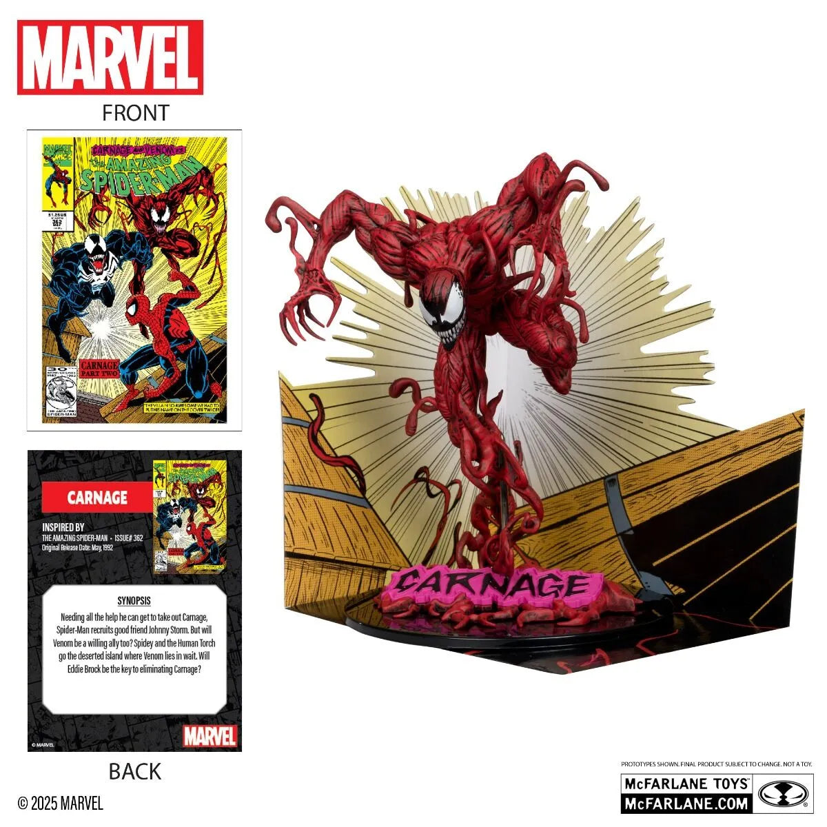 MCF14808 Marvel - Carnage "The Amazing Spider-Man #362" 1:10 Scale Posed Figure - McFarlane Toys - Titan Pop Culture