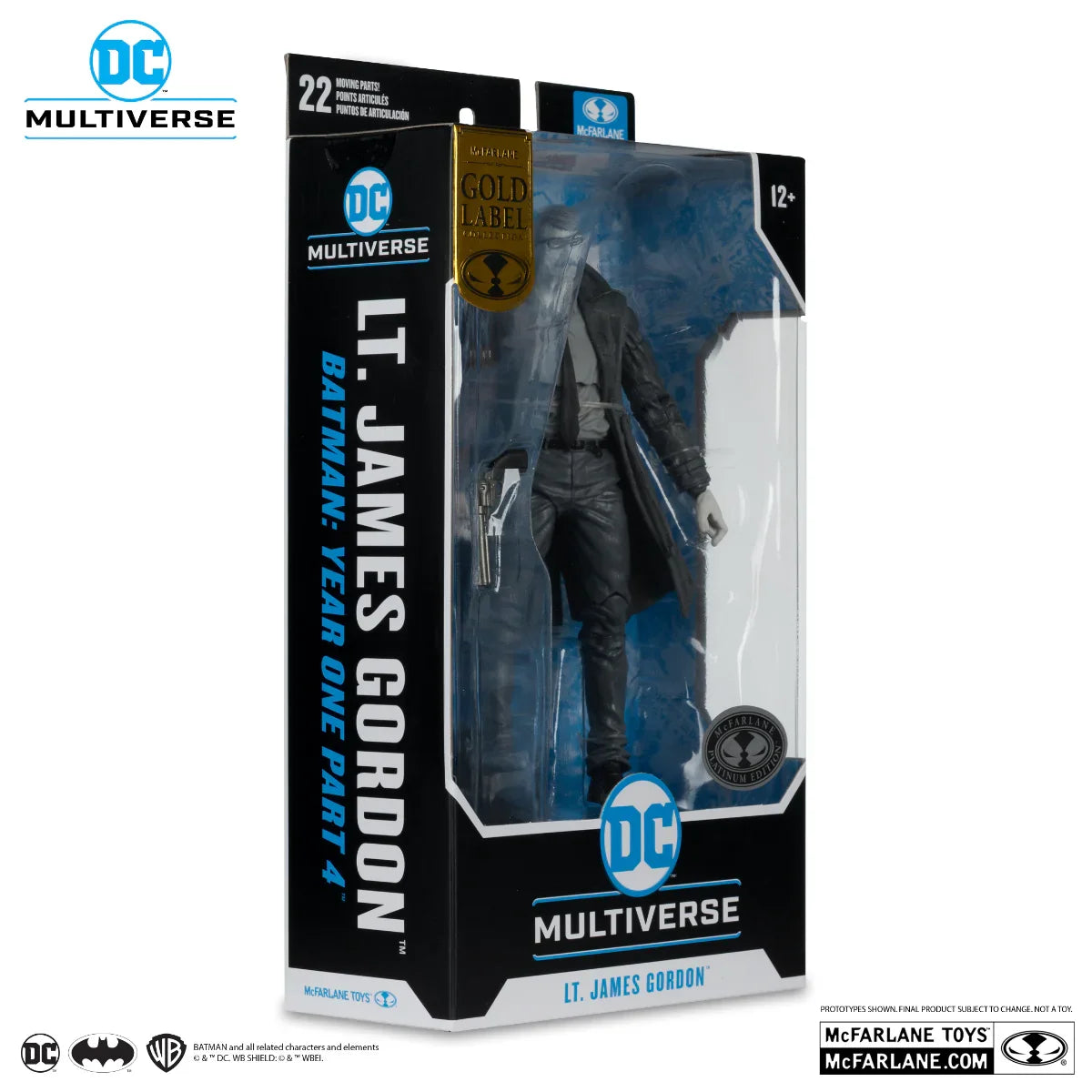 DC Multiverse - Figura de 18 cm del Teniente Gordon "Batman: Año Uno" Etiqueta Dorada (Versión Chase)