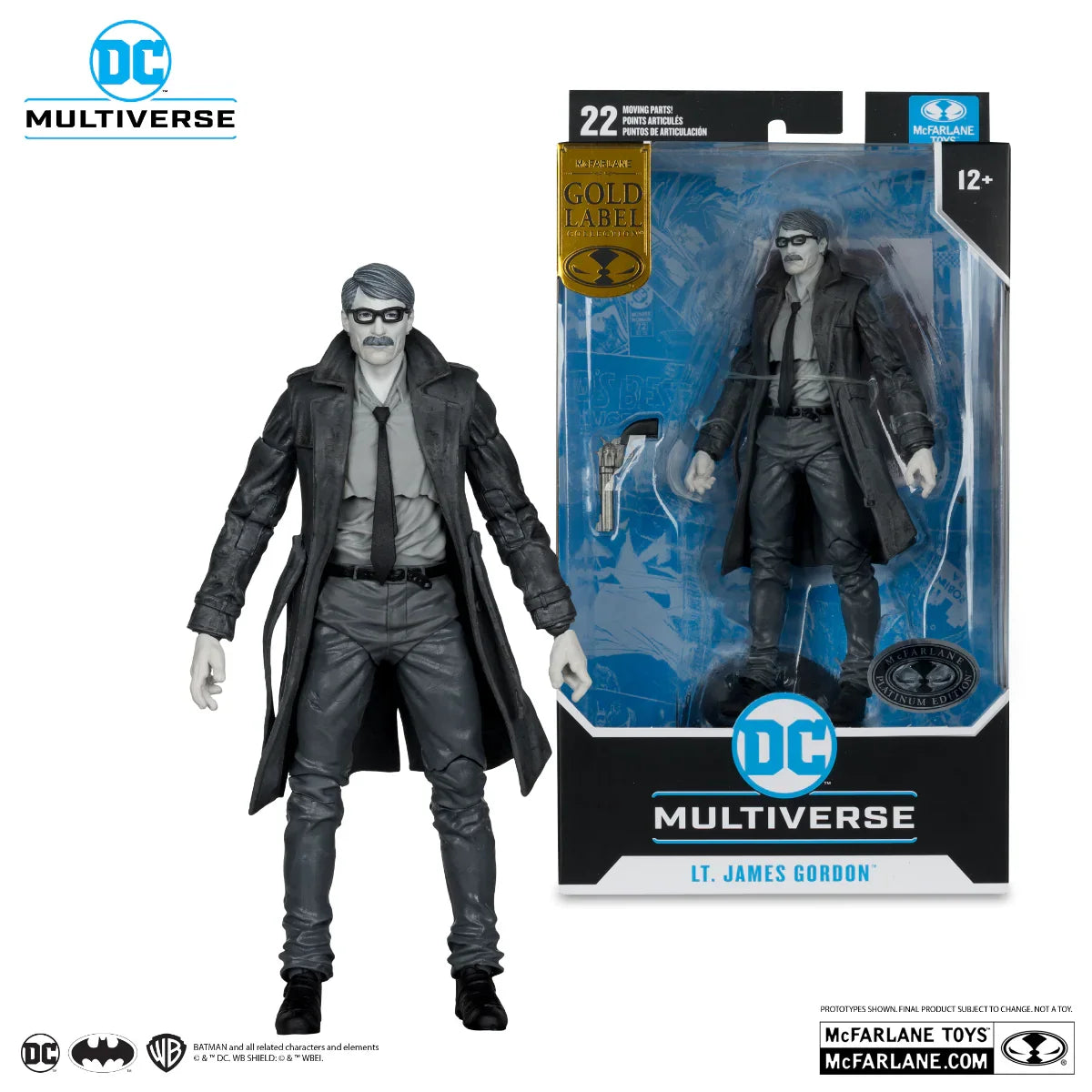 DC Multiverse - Figura de 18 cm del Teniente Gordon "Batman: Año Uno" Etiqueta Dorada (Versión Chase)