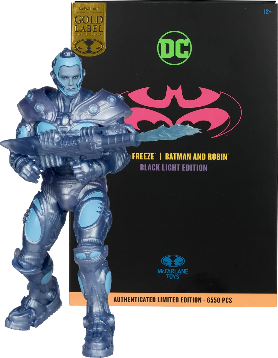 MCF17653 Batman & Robin - Mr. Freeze Black Light Gold Label 7" Figure - McFarlane Toys - Titan Pop Culture