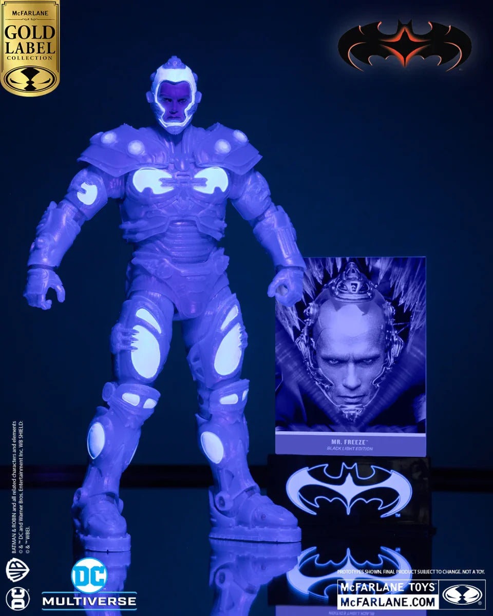 MCF17653 Batman & Robin - Mr. Freeze Black Light Gold Label 7" Figure - McFarlane Toys - Titan Pop Culture
